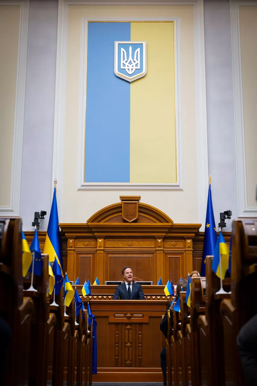 NATO Secretary General Mark Rutte addressing the Ukrainian parliament, Verkhovna Rada