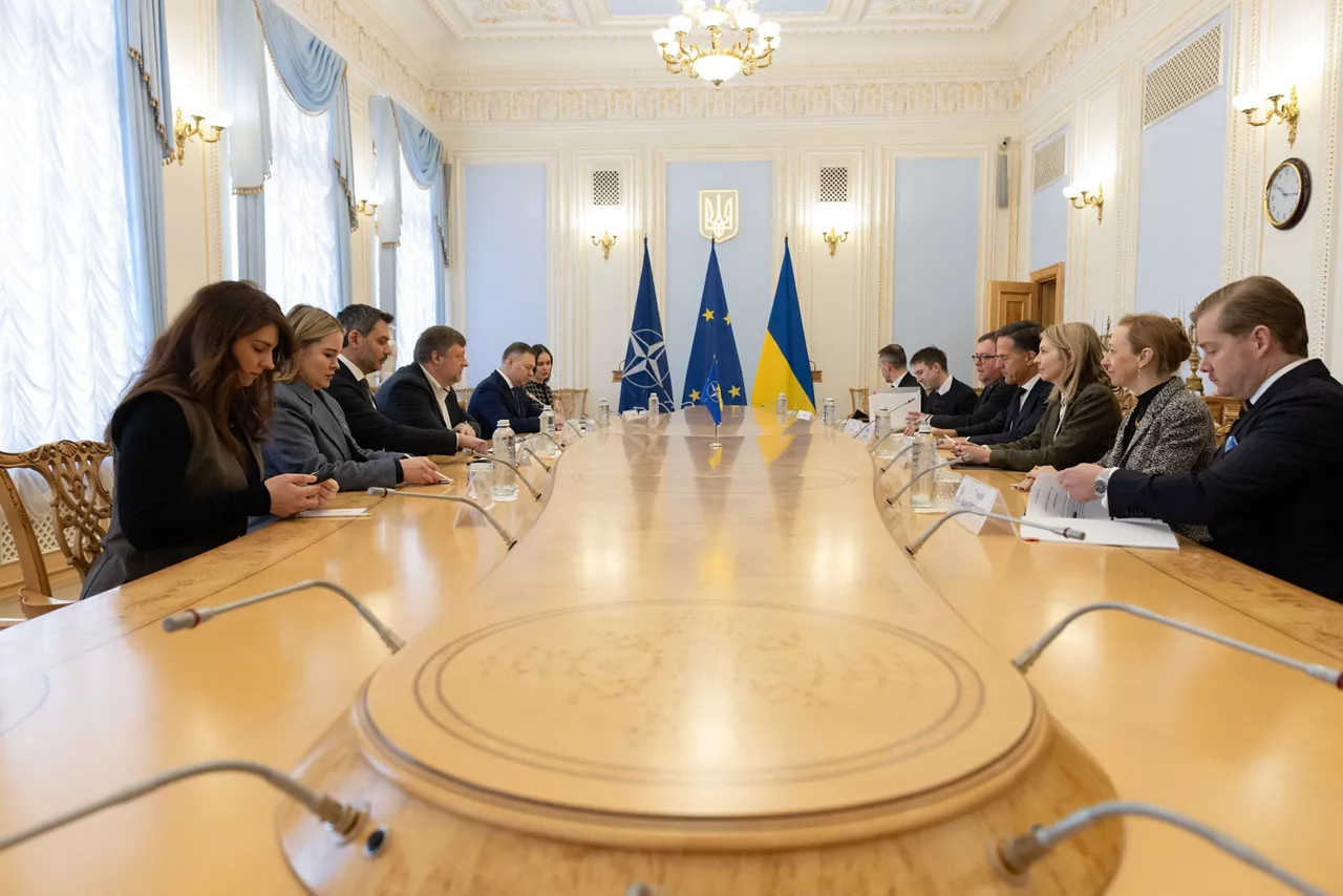 NATO Secretary General Mark Rutte meets with Oleksandr Korniyenko, First Deputy Chairman of the Verkhovna Rada of Ukraine