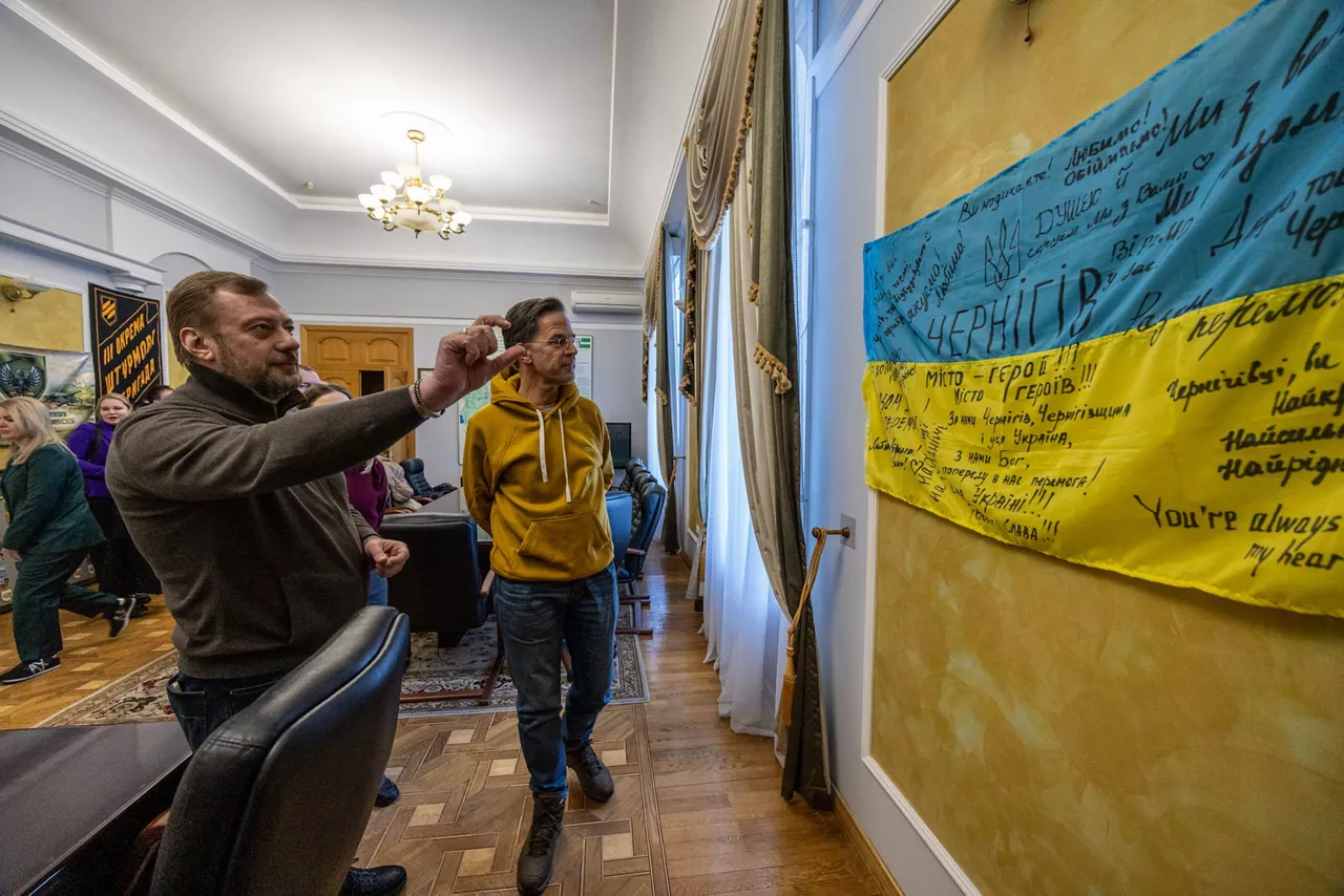NATO Secretary General Mark Rutte visits Yahidne, a village in Ukraine that was occupied for 28 days (from 3 March to 31 March 2022) by Russian soldiers