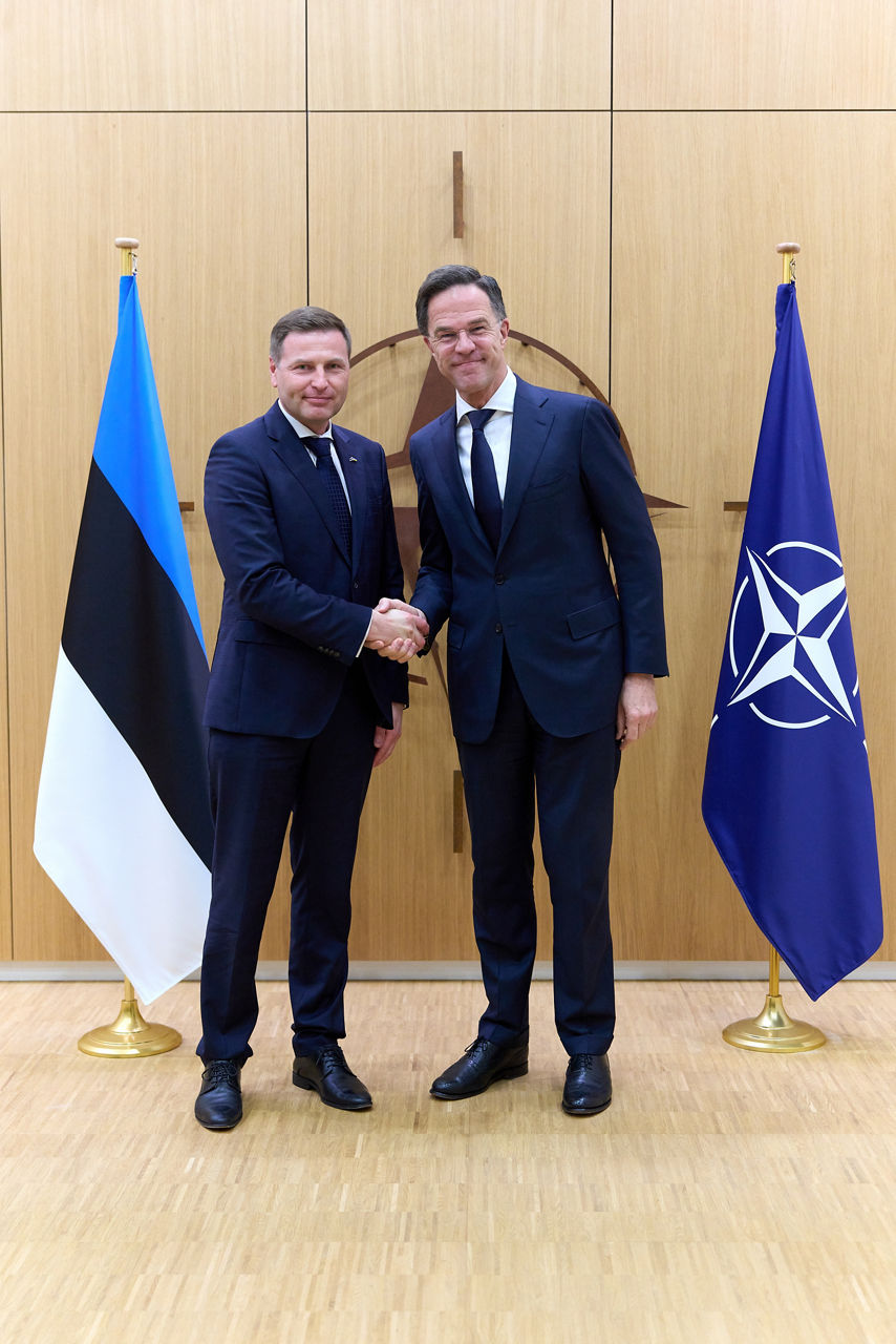 NATO Secretary General meets with Hanno Pevkur, Minister of Defence of Estonia, at NATO Headquarters in Brussels, Belgium