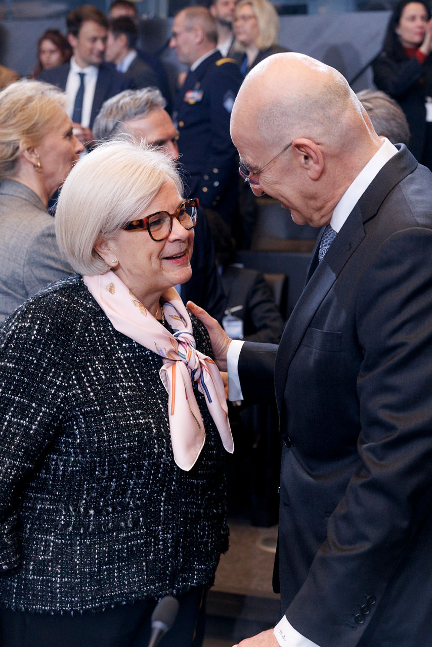 Catherine Vautrin, Minister of the Armed Forces and Veterans of France and Nikos Dendias, Minister of Defence of Greece