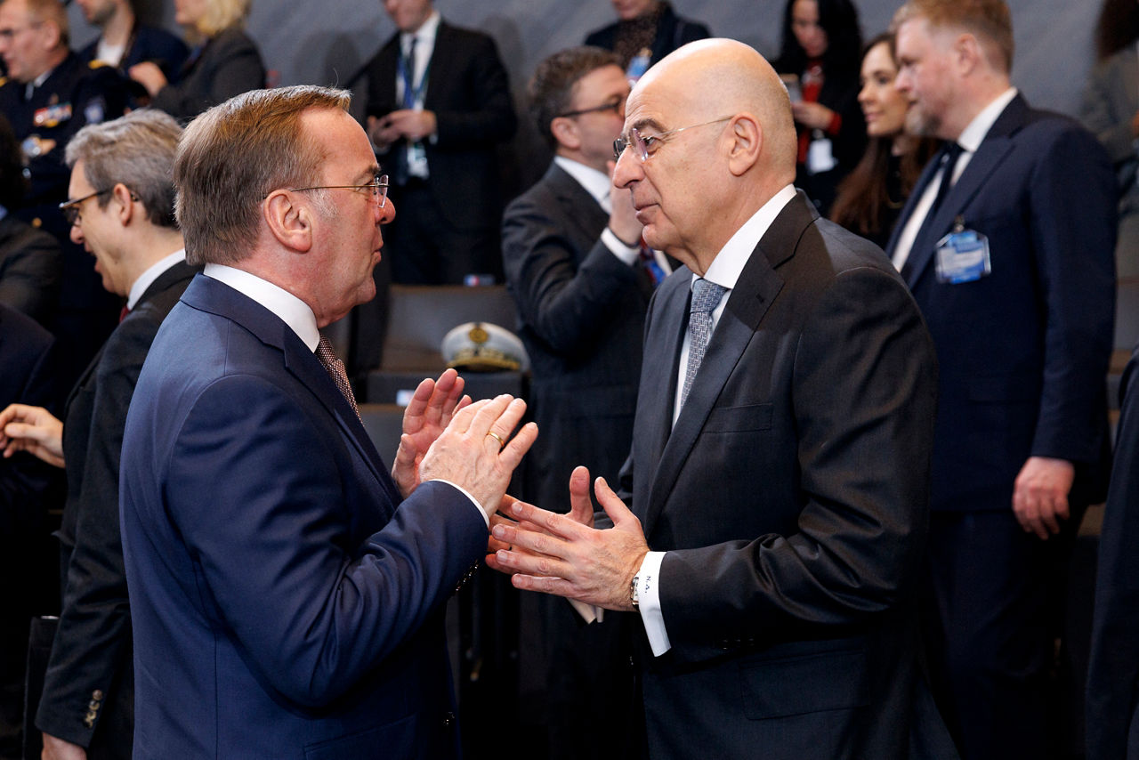 Boris Pistorius (Minister of Defence, Germany) and Nikolaos Dendias (Minister of Defence, Greece)
