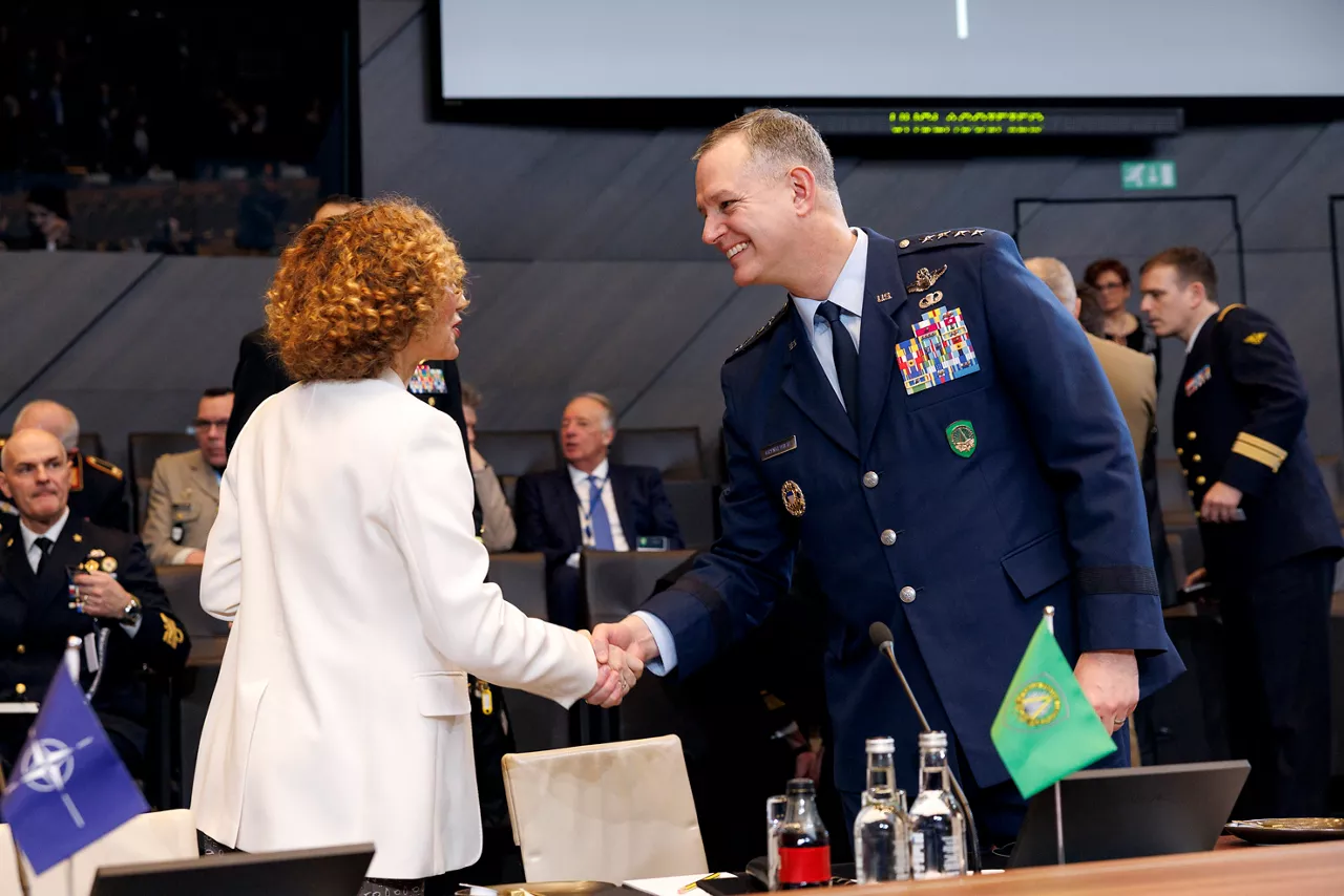 NATO Deputy Secretary General Radmila Shekerinska and Supreme Allied Commander Transformation, Admiral Pierre Vandier