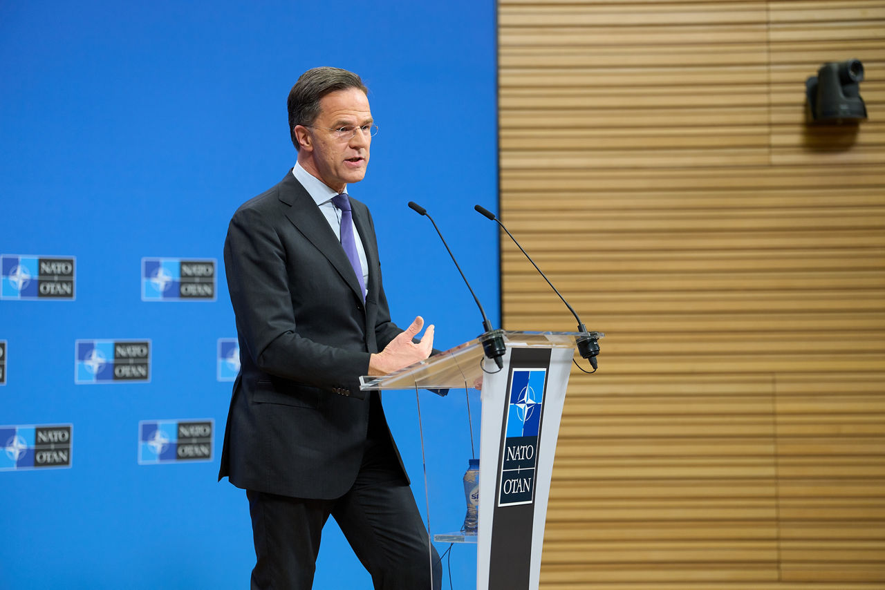 Press conference by NATO Secretary General Mark Rutte following the meeting of NATO Ministers of Defence on 12 February 2026 at NATO Headquarters in Brussels