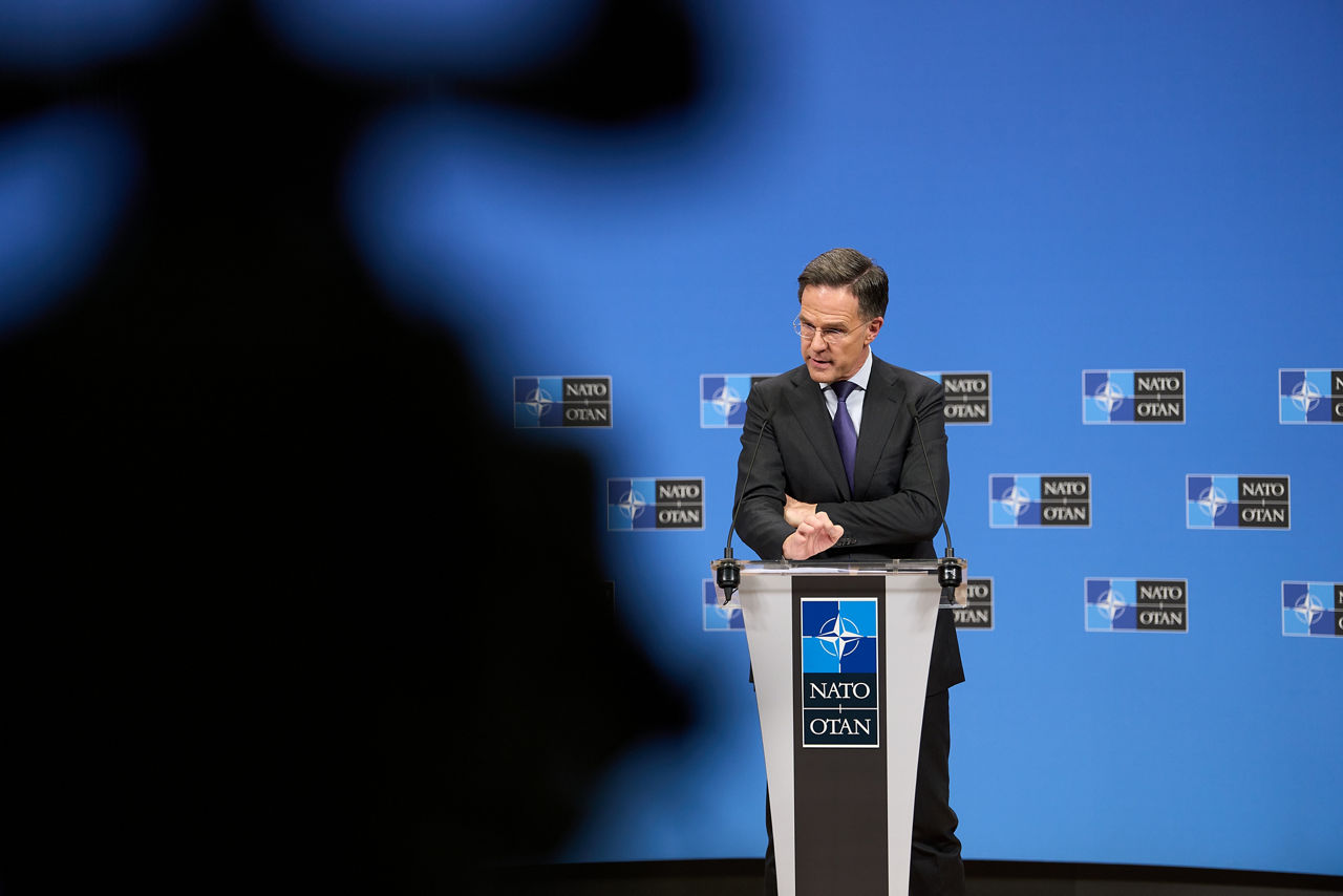 Press conference by NATO Secretary General Mark Rutte following the meeting of NATO Ministers of Defence on 12 February 2026 at NATO Headquarters in Brussels