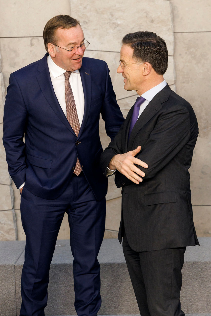 Boris Pistorius, Minister of Defence of Germany and NATO Secretary General Mark Rutte