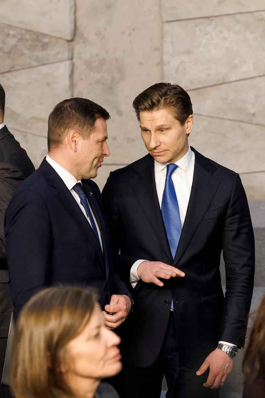 Hanno Pevkur, Minister of Defence of Estonia and Antti Häkkänen, Minister of Defence of Finland