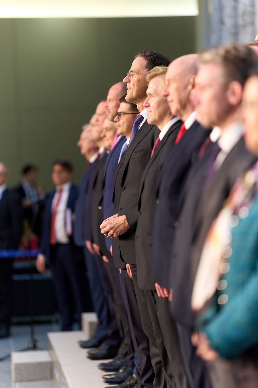 NATO Secretary General Mark Rutte and the NATO Defence Ministers at NATO Headquarters in Brussels on 12 February 2026
