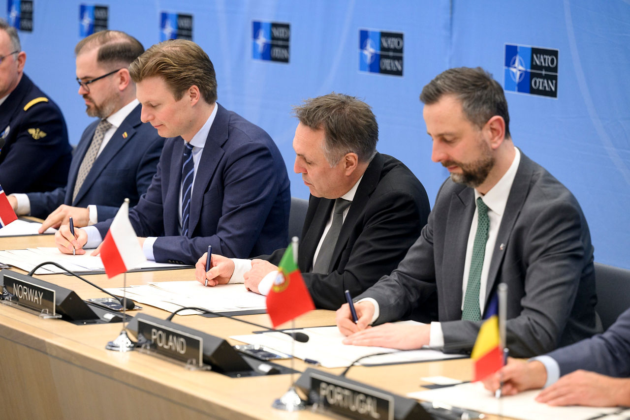 Robertas Kaunas (Minister of Defence, Lithuania), Ruben Brekelmans (Minister of Defence, Netherlands), Tore O. Sandvik (Minister of Defence, Norway) and Władysław Kosiniak-Kamysz (Minister of Defence, Poland) 