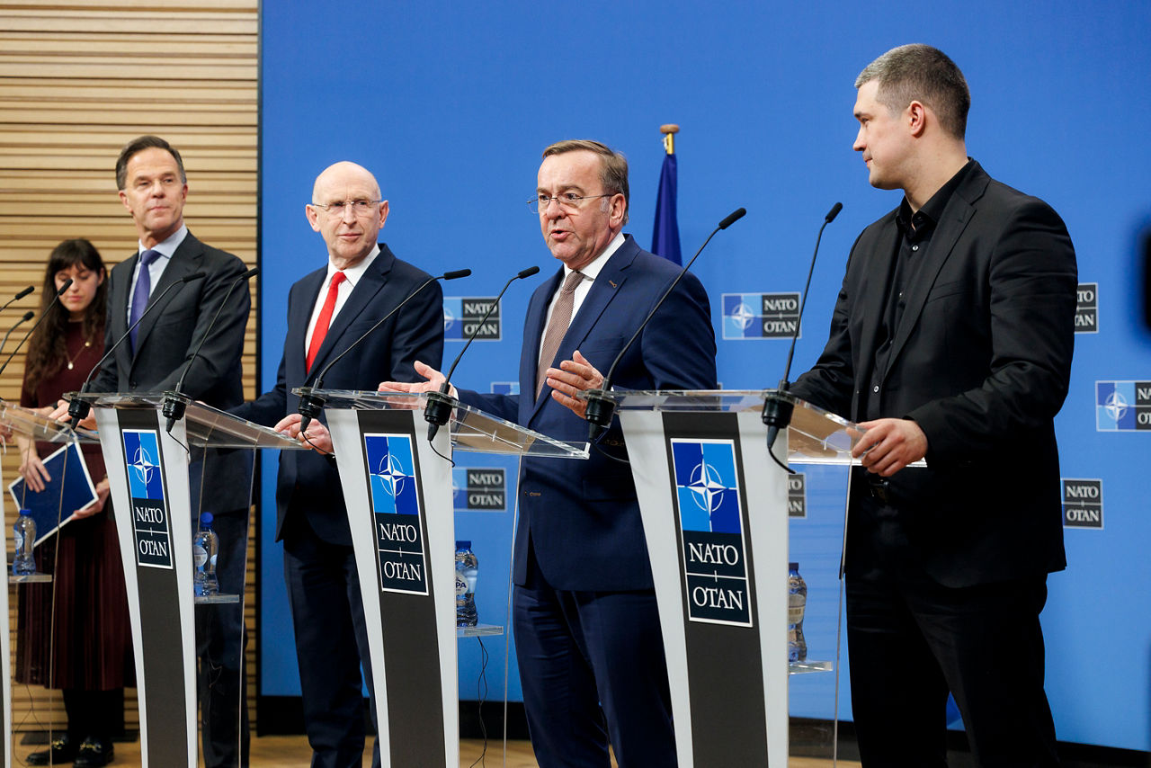 Press conference by the NATO Secretary General Mark Rutte, Secretary of Defence of the United Kingdom John Healey, Minister of Defence of Germany Boris Pistorius and the Minister of Defence of Ukraine Mykhailo Fedorov 