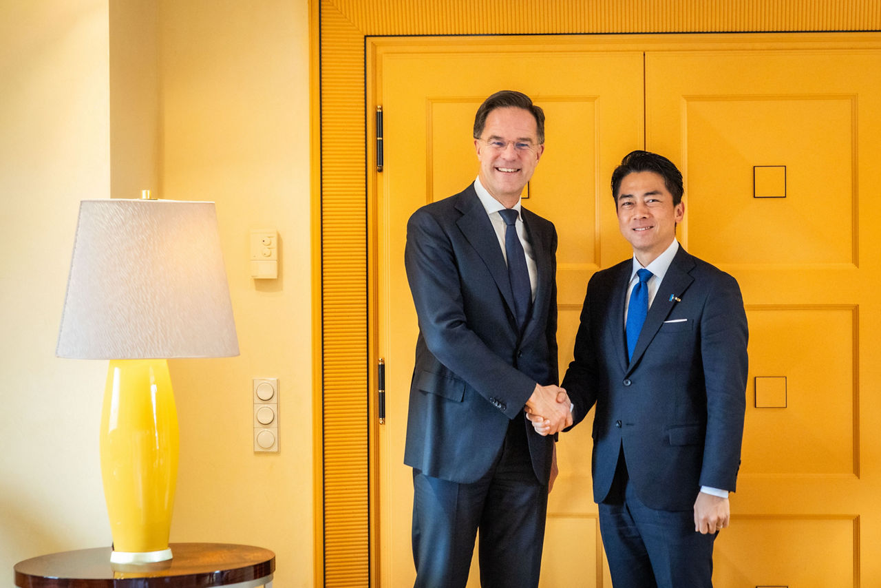 NATO Secretary General Mark Rutte and Shinjirō Koizumi, Minister of Defence of Japan, at the Munich Security Conference