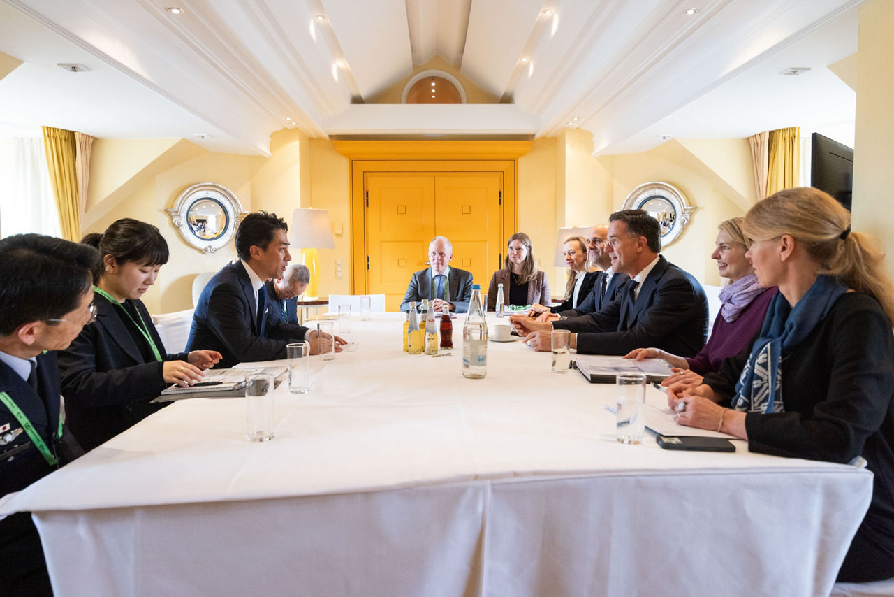 NATO Secretary General Mark Rutte and Shinjirō Koizumi, Minister of Defence of Japan, at the Munich Security Conference