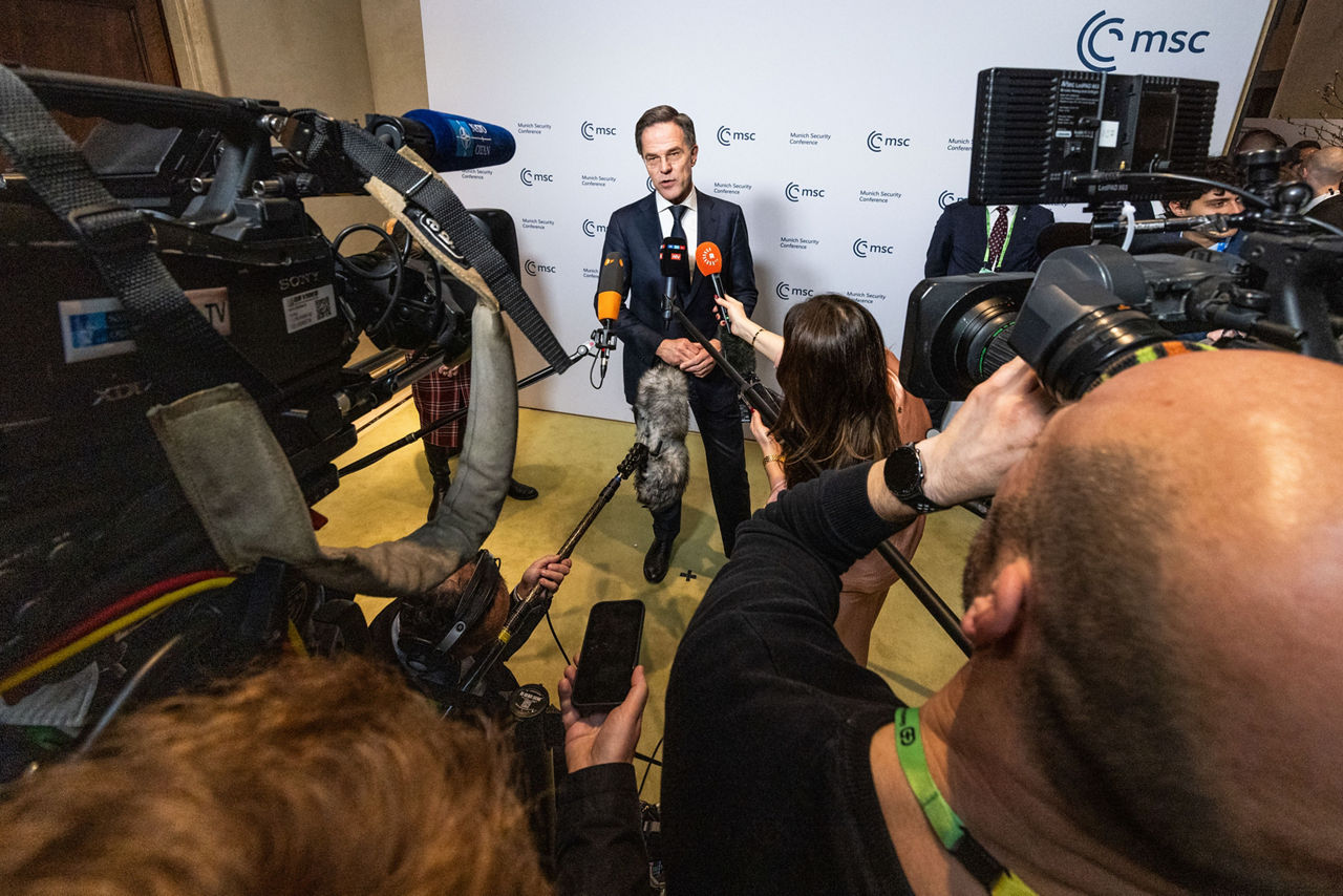 Doorstep by the NATO Secretary General Mark Rutte at the Munich Security Conference
