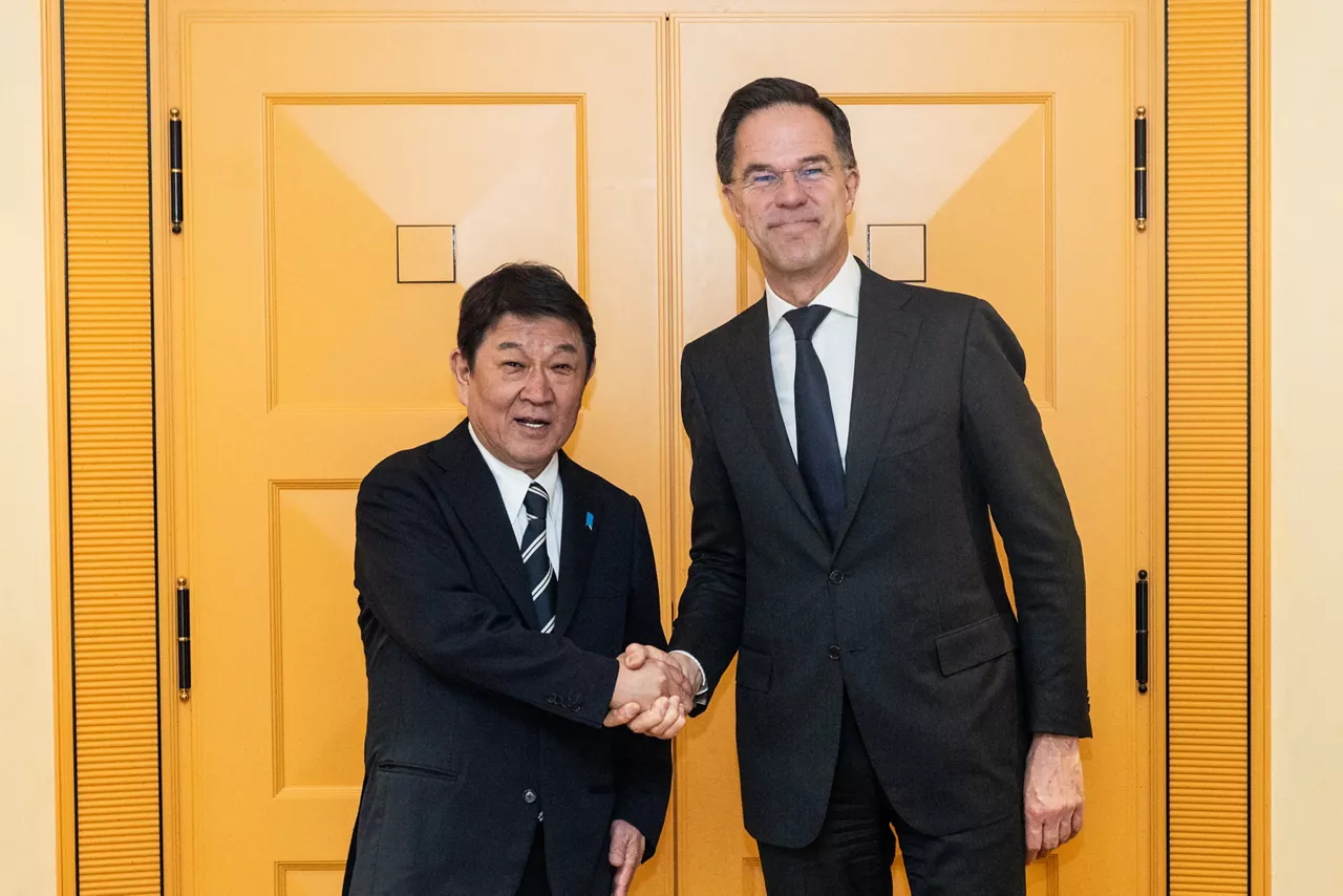 NATO Secretary General Mark Rutte meets with Toshimitsu Motegi, Minister of Foreign Affairs of Japan