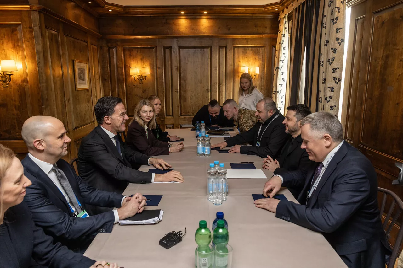 NATO Secretary General Mark Rutte meets with Volodymyr Zelenskyy, President of Ukraine, at the Munich Security Conference