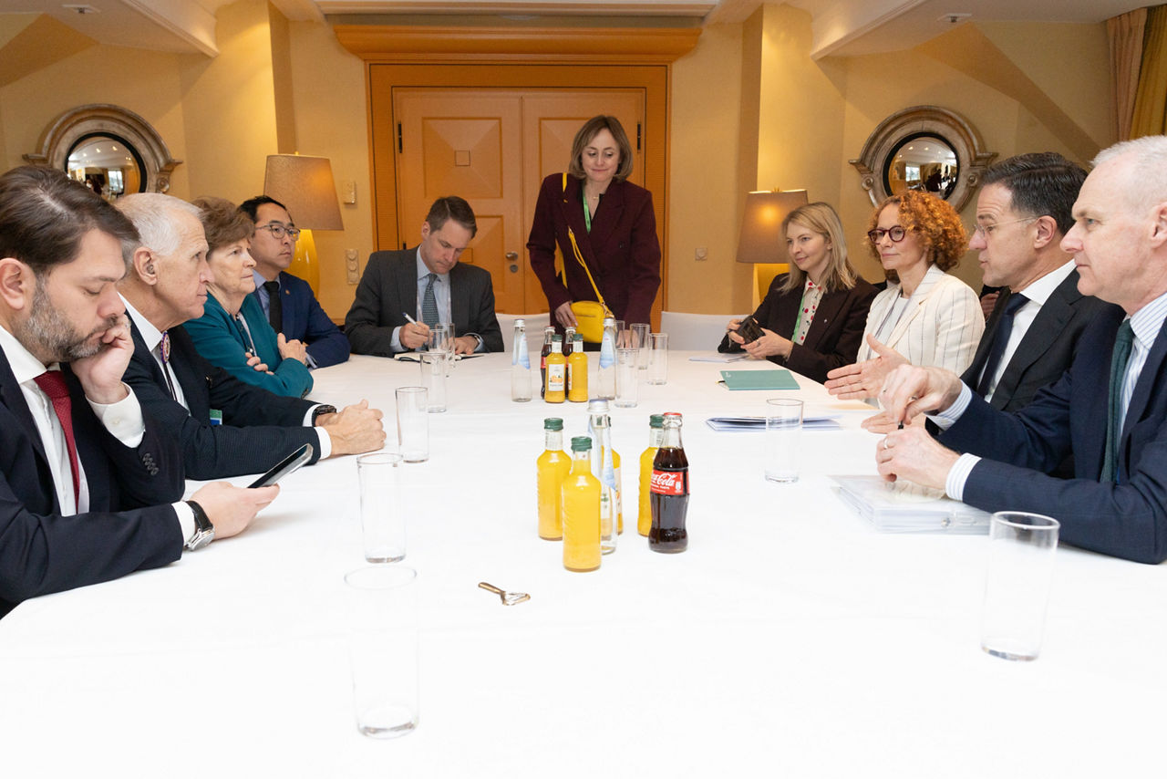 NATO Secretary General Mark Rutte and Deputy Secretary General Radmila Shekerinska meet with the United States congressional delegation of Senators