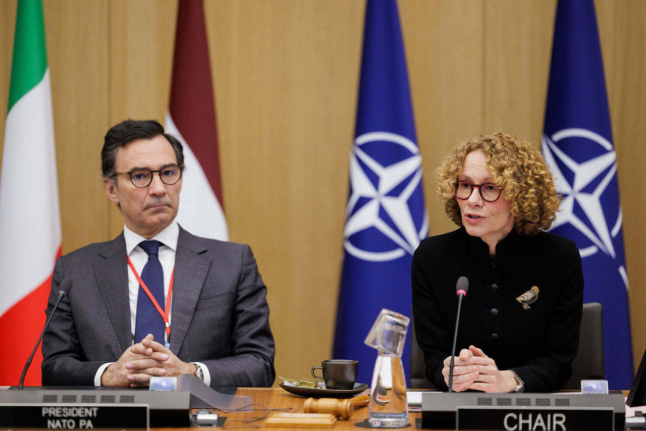 Marcos Perestrello, President of the NATO Parliamentary Assembly, briefing the North Atlantic Council (NAC) at NATO Headquarters in Brussels, Belgium