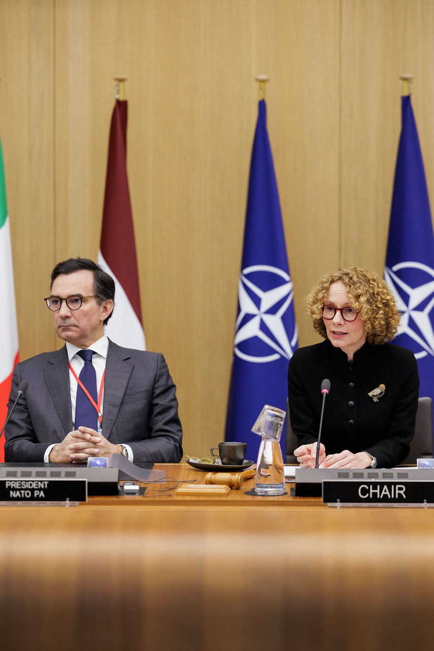Marcos Perestrello, President of the NATO Parliamentary Assembly, briefing the North Atlantic Council (NAC) at NATO Headquarters in Brussels, Belgium