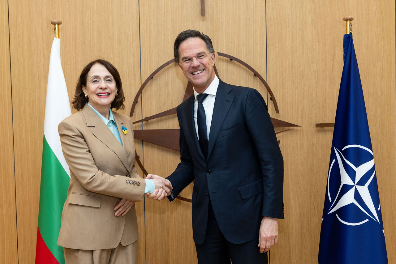 NATO Secretary General Mark Rutte meets with Nadezhda Neynsky, Minister of Foreign Affairs of Bulgaria