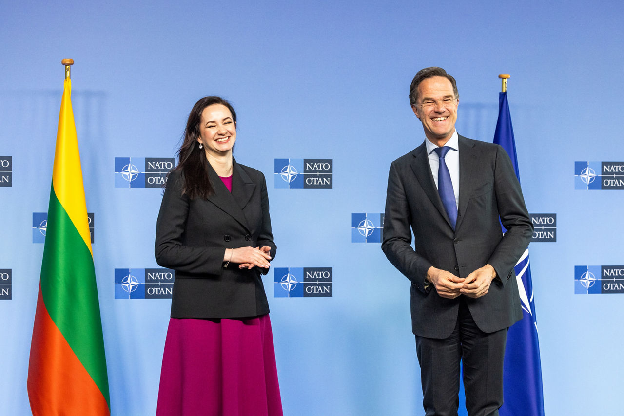 NATO Secretary General Mark Rutte meets with the Prime Minister of Lithuania, Inga Ruginienė
