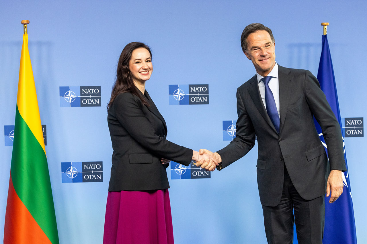 NATO Secretary General Mark Rutte meets with the Prime Minister of Lithuania, Inga Ruginienė