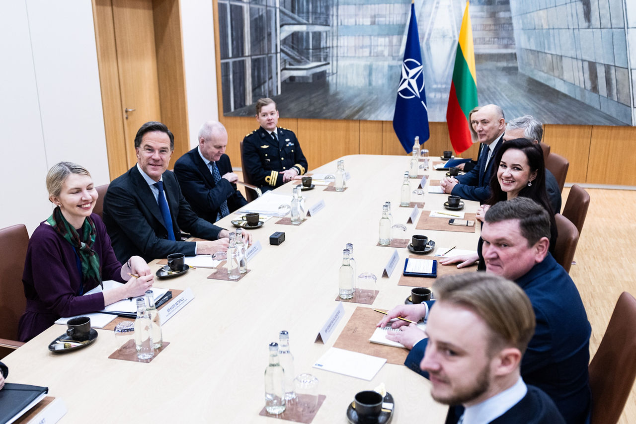 NATO Secretary General Mark Rutte meets with the Prime Minister of Lithuania, Inga Ruginienė