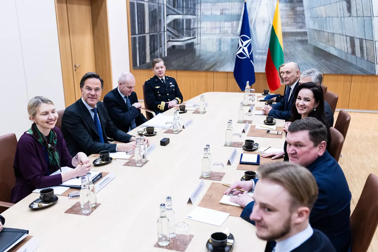 NATO Secretary General Mark Rutte meets with the Prime Minister of Lithuania, Inga Ruginienė