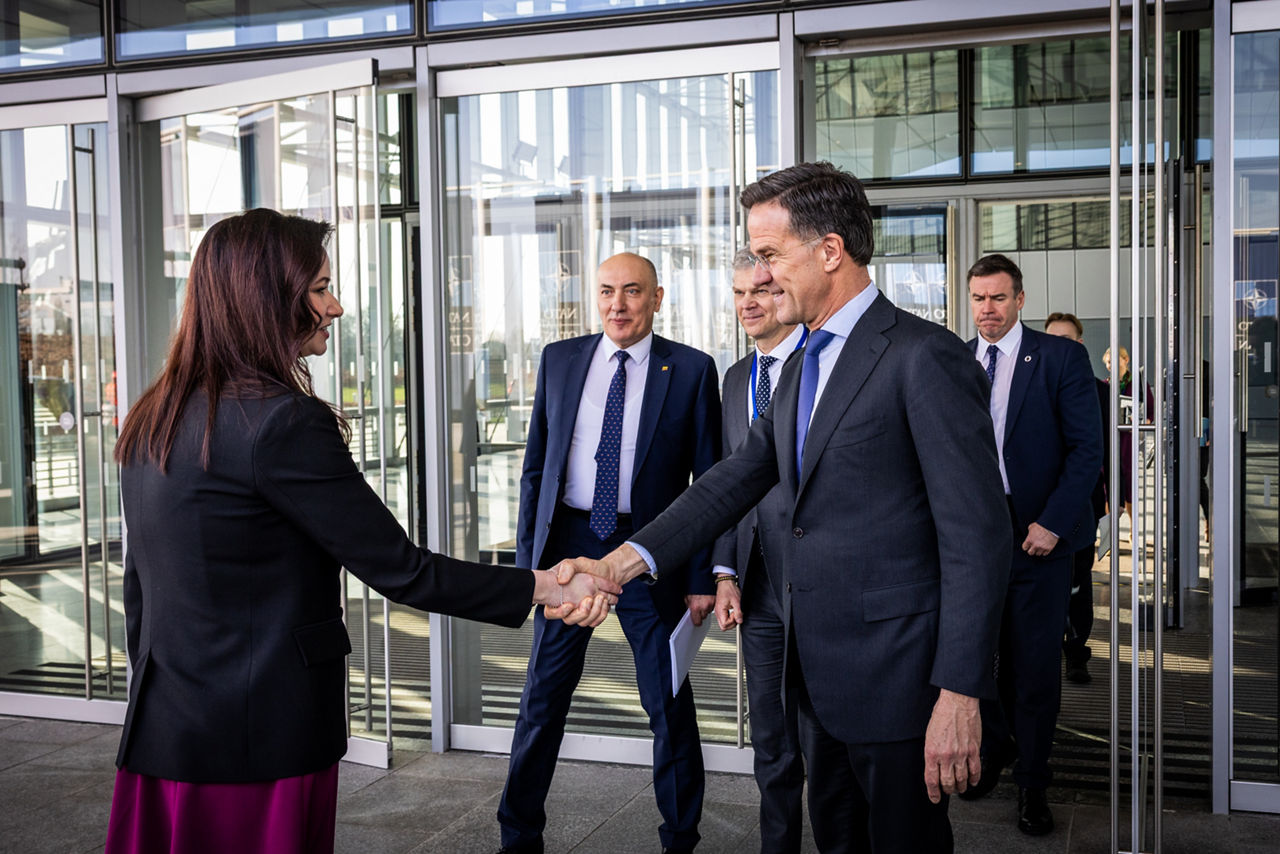 NATO Secretary General Mark Rutte with the Prime Minister of Lithuania, Inga Ruginienė