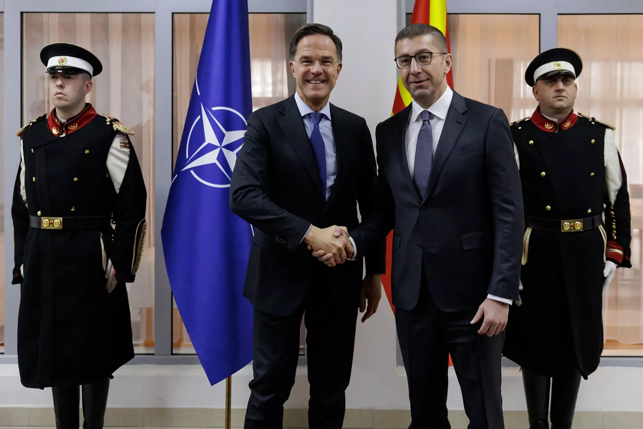 NATO Secretary General Mark Rutte meets with Hristijan Mickoski, Prime Minister of North Macedonia