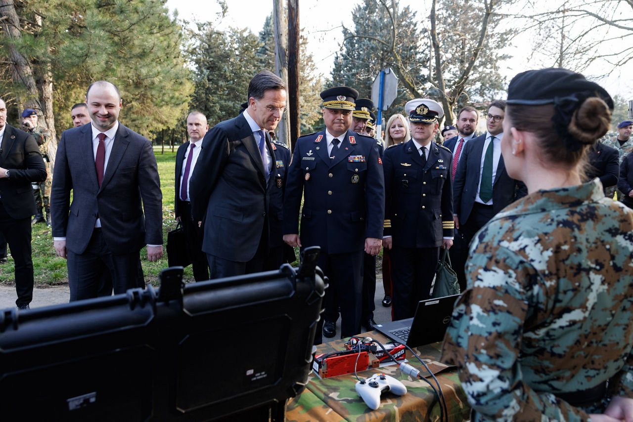 NATO Secretary General Mark Rutte visits Ilinden Baracks in Skopje and meets with the troops