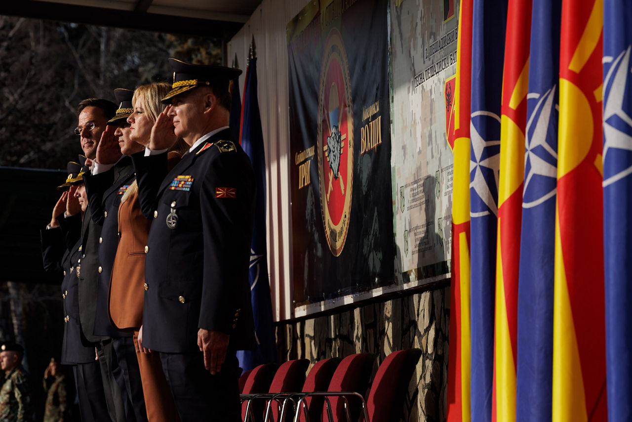 NATO Secretary General Mark Rutte visits Ilinden Baracks in Skopje and addresses the troops