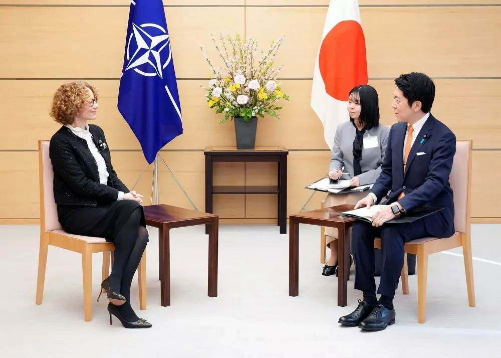 NATO Deputy Secretary General Radmila Shekerinska meets with Kei Sato, Deputy Chief Cabinet Secretary at the Ministry of Foreign Affairs of Japan
