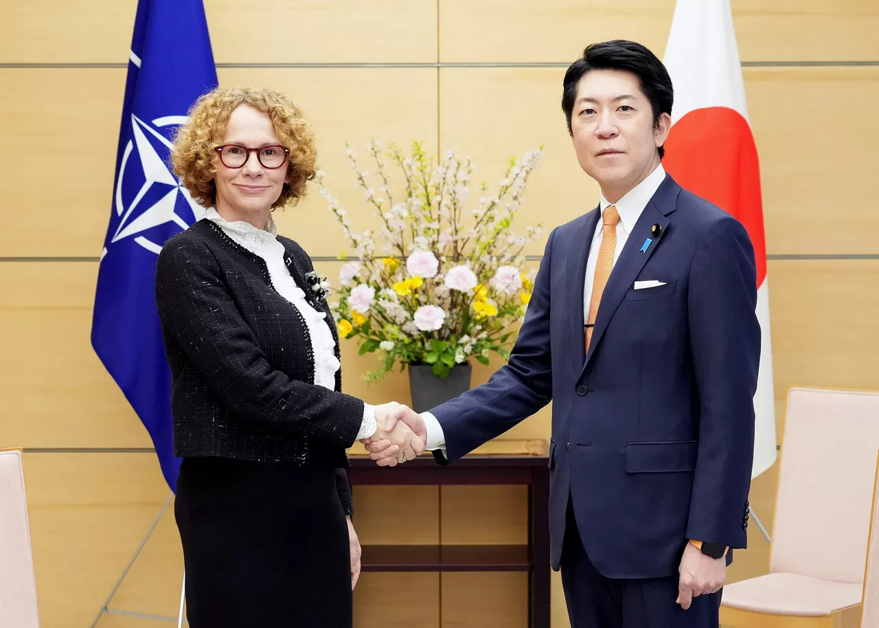 NATO Deputy Secretary General Radmila Shekerinska meets with Kei Sato, Deputy Chief Cabinet Secretary at the Ministry of Foreign Affairs of Japan