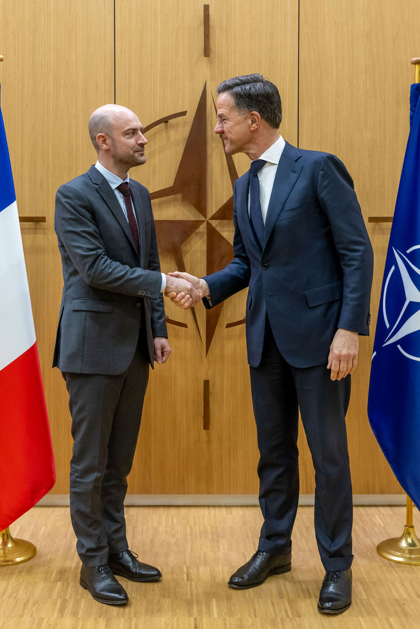 NATO Secretary General Mark Rutte meets with Jean-Noël Barrot, Minister of Foreign Affairs of France