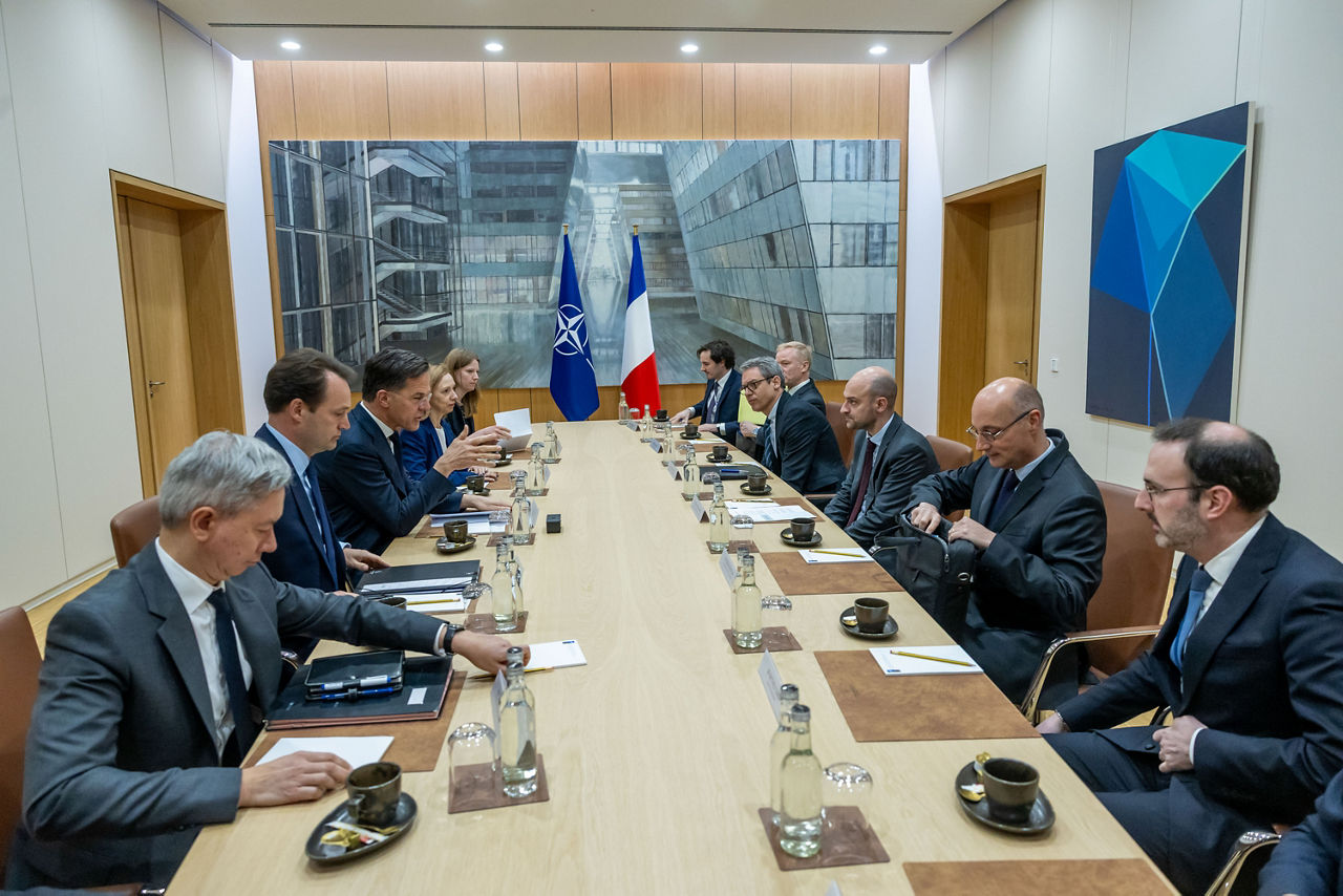 NATO Secretary General Mark Rutte meets with Jean-Noël Barrot, Minister of Foreign Affairs of France