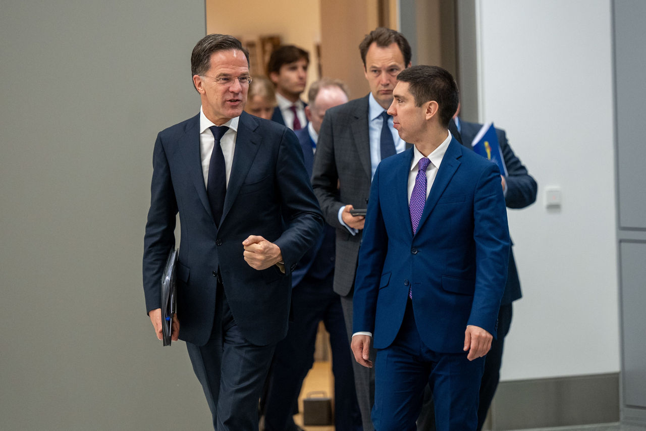 NATO Secretary General Mark Rutte and Mihai Popșoi, Deputy Prime Minister and Minister of Foreign Affairs of Moldova