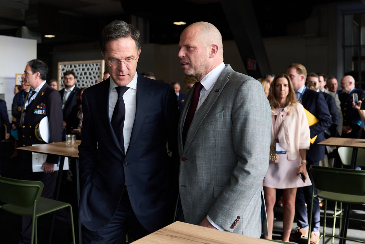NATO Secretary General Mark Rutte with Theo Francken, Minister of Defence of Belgium