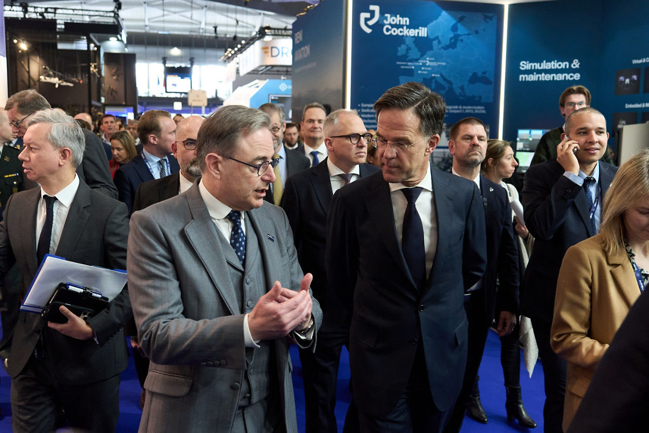 NATO Secretary General Mark Rutte with Bart De Wever, Prime Minister of Belgium