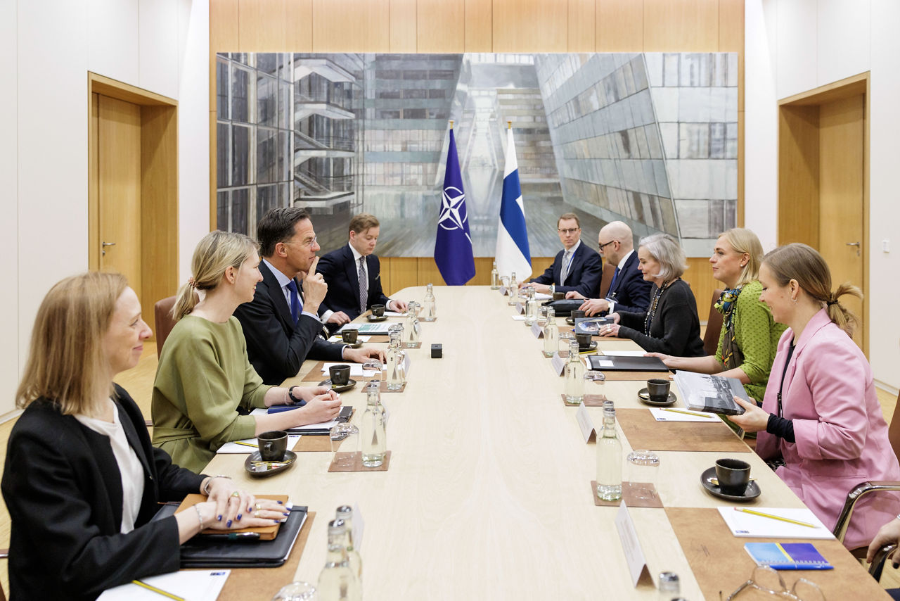 NATO Secretary General Mark Rutte meets with Elina Valtonen, Minister for Foreign Affairs of Finland