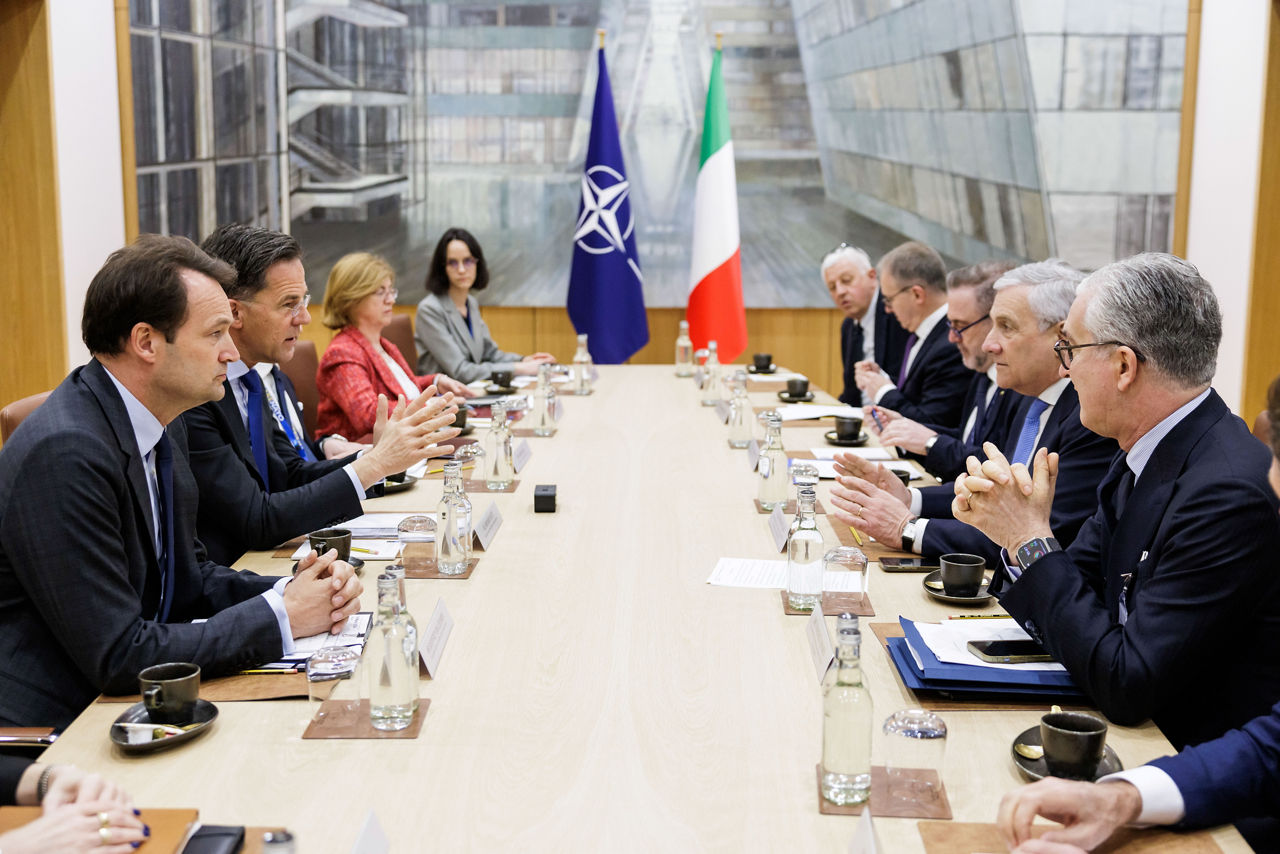 NATO Secretary General Mark Rutte meets with Antonio Tajani, Deputy President of the Council of Ministers and Minister of Foreign Affairs and International Cooperation of Italy