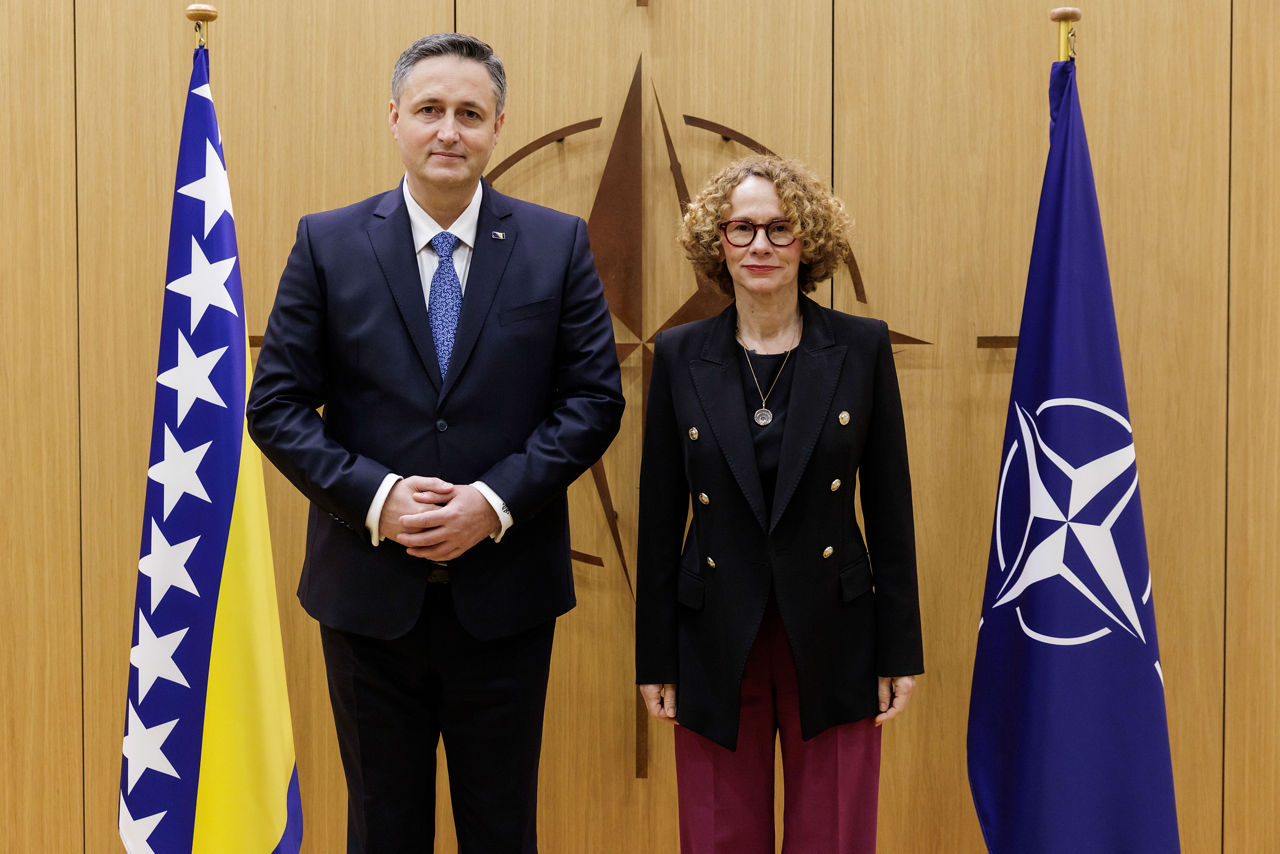 NATO Deputy Secretary General Radmila Shekerinska meets with Denis Bećirović, Chair of the Presidency of Bosnia and Herzegovina
