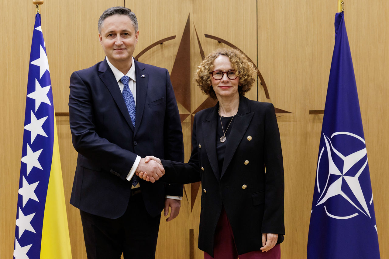 NATO Deputy Secretary General Radmila Shekerinska meets with Denis Bećirović, Chair of the Presidency of Bosnia and Herzegovina
