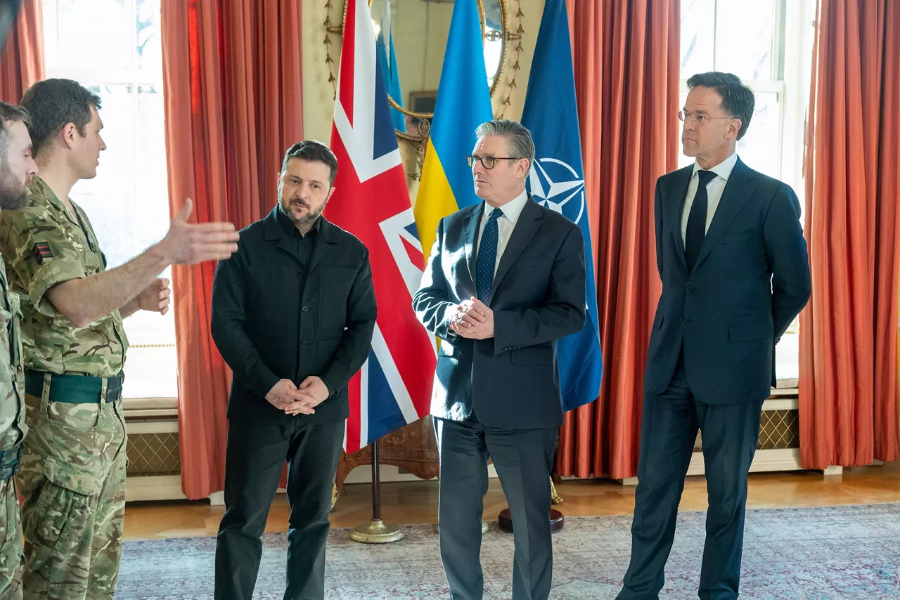 NATO Secretary General Mark Rutte with Keir Starmer, Prime Minister of the United Kingdom and Volodymyr Zelenskyy, President of Ukraine