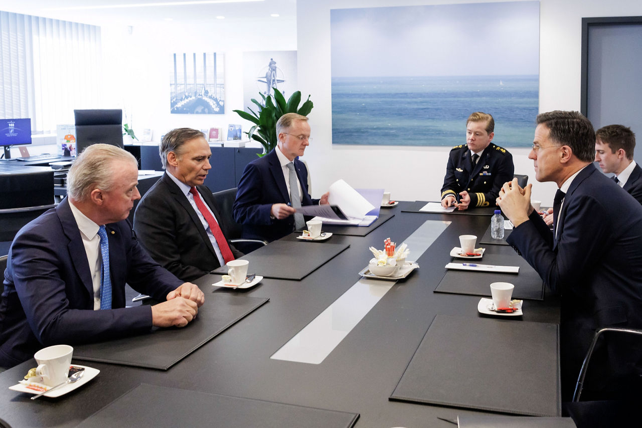 NATO Secretary General Mark Rutte meets with Kelly Ortberg, President and CEO of Boeing at NATO Headquarters in Brussels, Belgium