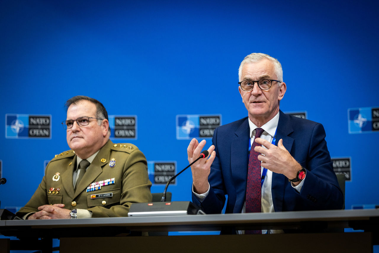 Left to Right – Colonel Carlos Latorre, Head Cooperation, Policy and Programme Branch, CS, IMS and Mr Piers Cazalet, Director Defence and Security Cooperation, OPS, IS