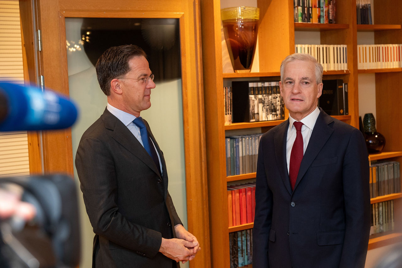 NATO Secretary General Mark Rutte meets with Jonas Gahr Støre, Prime Minister of Norway