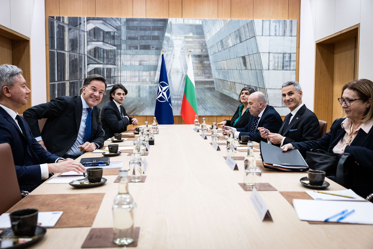 NATO Secretary General Mark Rutte meets with Andrey Gurov, Prime Minister of Bulgaria