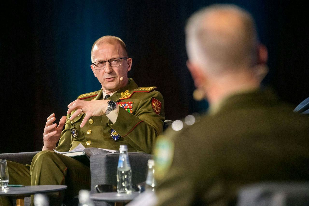 Lieutenant General Remigijus Baltrėnas, NATO DGIMS, at the Baltic Military Conference in Vilnius, 2026-03-20