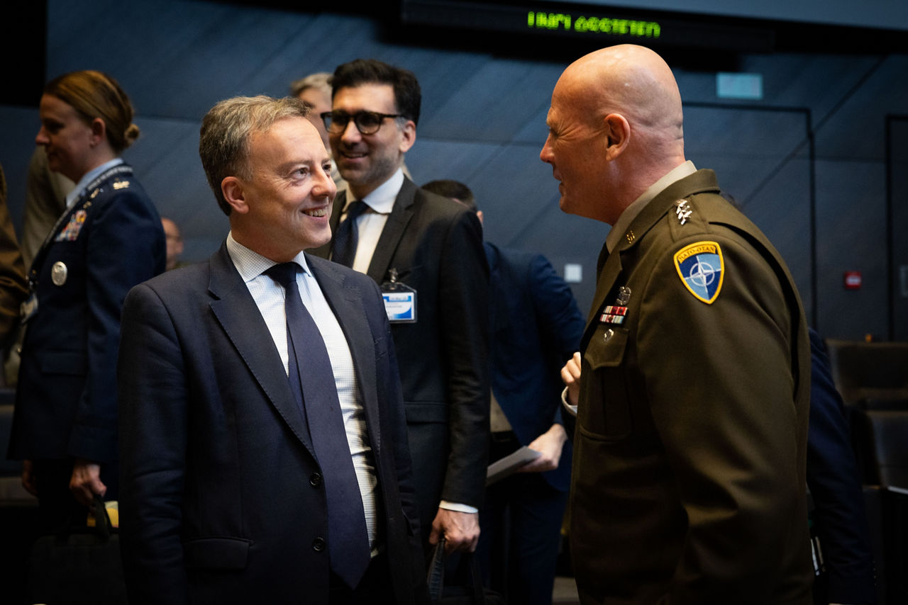 Deputy Chair of the Military Committee Lieutenant General Winston P. Brooks and Martin Briens, Secretary General of the French Ministry for Europe and Foreign Affairs at the North Atlantic Council