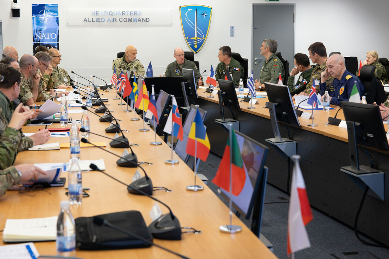 NATO Military Committee during briefings at Allied Air Command (AIRCOM) headquarters